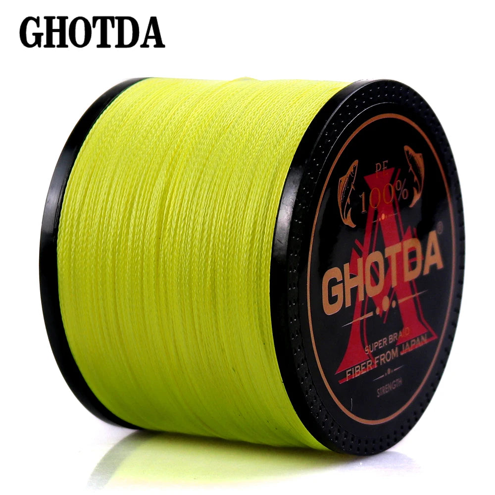 GHOTDA 4-Strand Braided Fishing Line – 300m, 500m or 1000m, 10–120lb