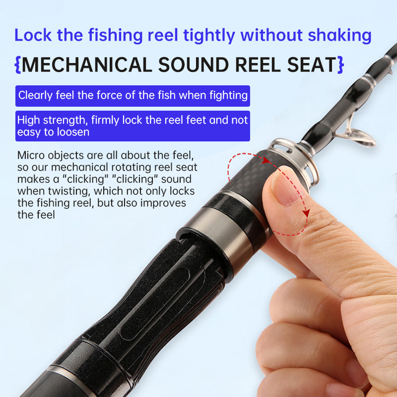 Compact Carbon Fibre Telescopic Fishing Rod – 1.5m to 1.8m