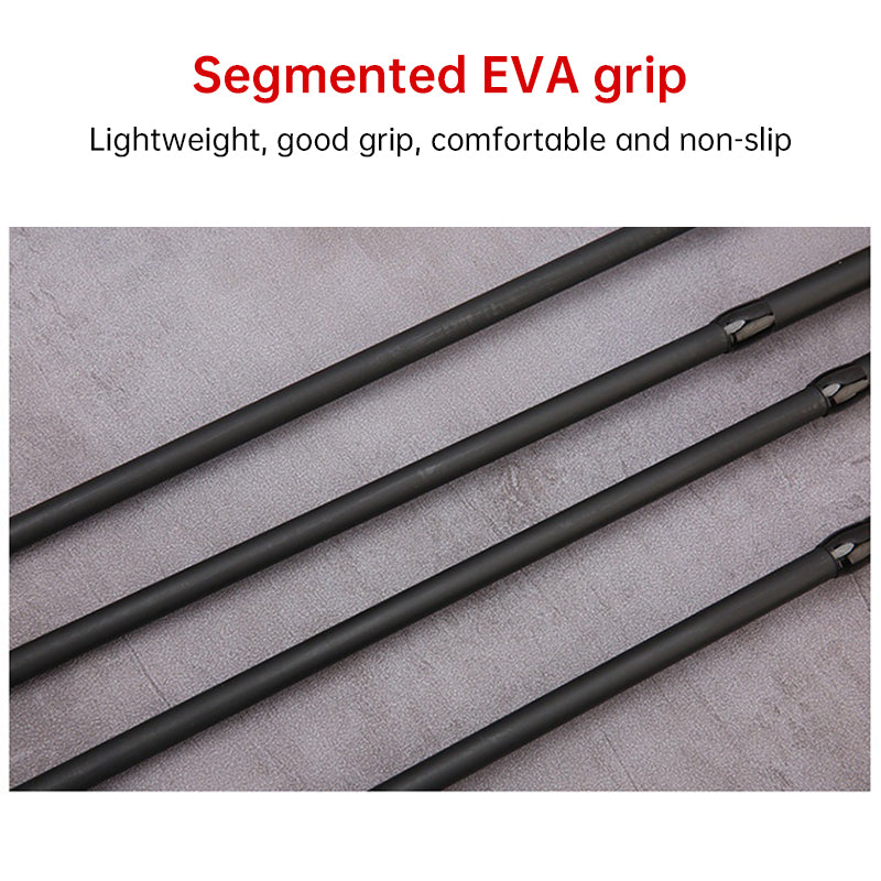 Telescopic Carbon Fibre Baitcasting Rod – 1.5m to 2.4m, Wooden Handle