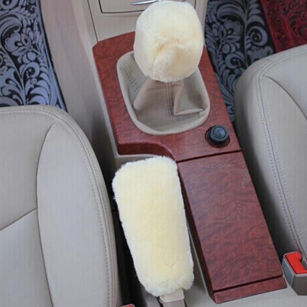 Winter Plush Steering Wheel, Hand Brake & Gear Cover Set – 38cm