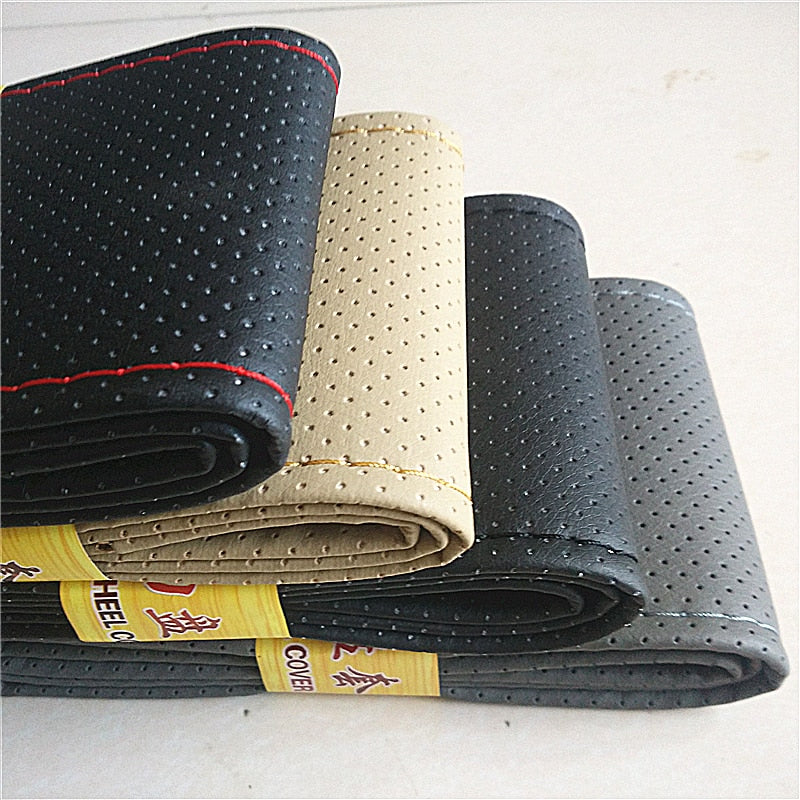 DIY Braid-On Steering Wheel Cover – Faux Leather, 38cm