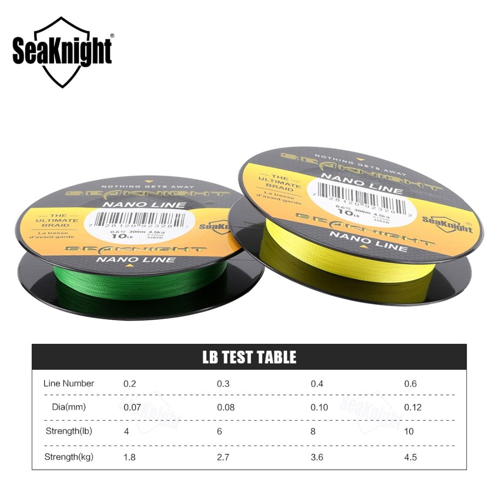 SeaKnight NANO 4-Strand Braided Fishing Line – 100m or 300m, 4–10lb
