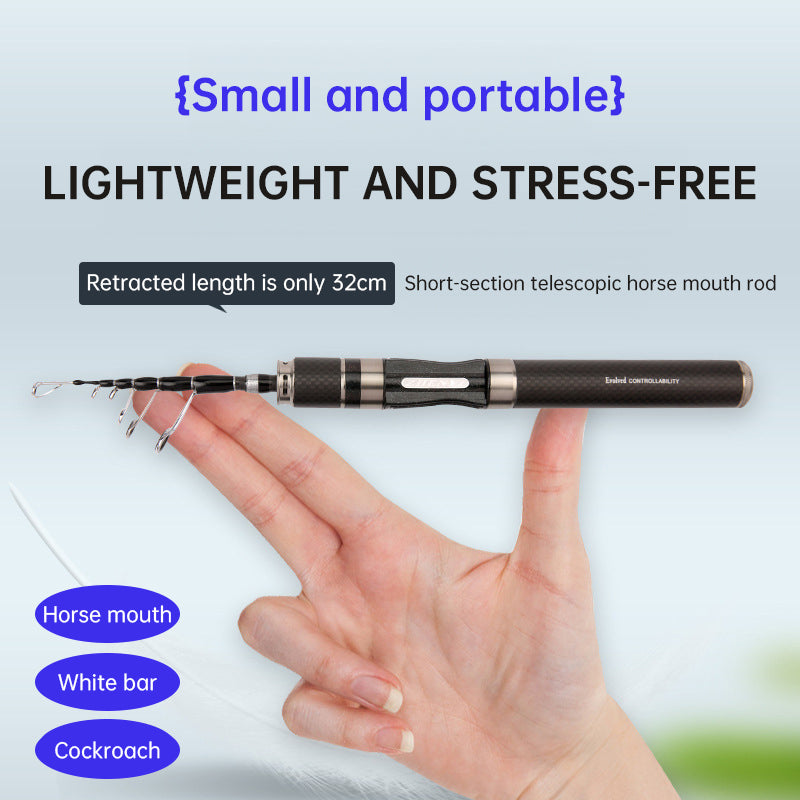 Compact Carbon Fibre Telescopic Fishing Rod – 1.5m to 1.8m