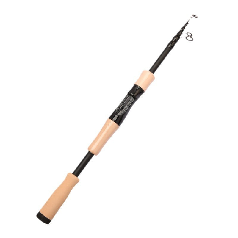 Telescopic Carbon Fibre Baitcasting Rod – 1.5m to 2.4m, Wooden Handle