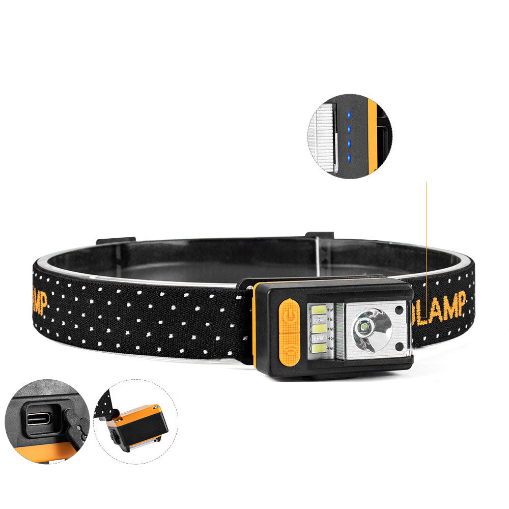Motion-Sensing LED Headlamp – USB Rechargeable, Night Fishing