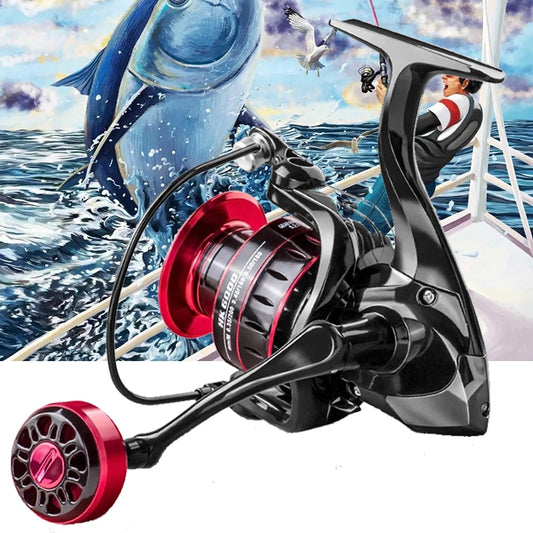 Metal Spool Spinning Reel – 8kg Drag, 1000–7000 Series, EVA or Metal Grip