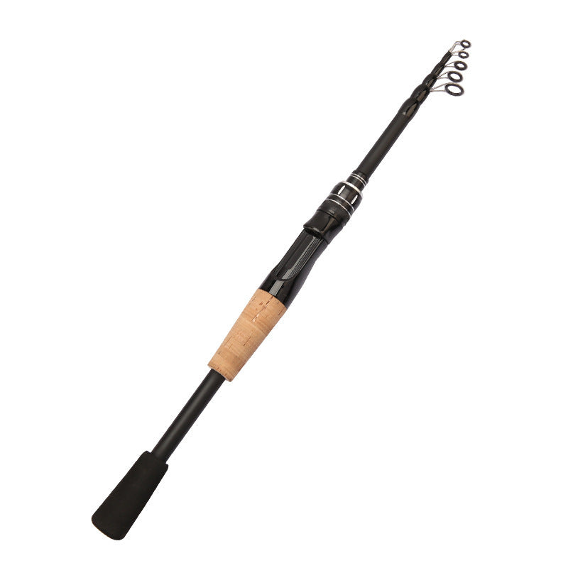 Telescopic Carbon Fibre Baitcasting Rod – 1.5m to 2.4m, Wooden Handle