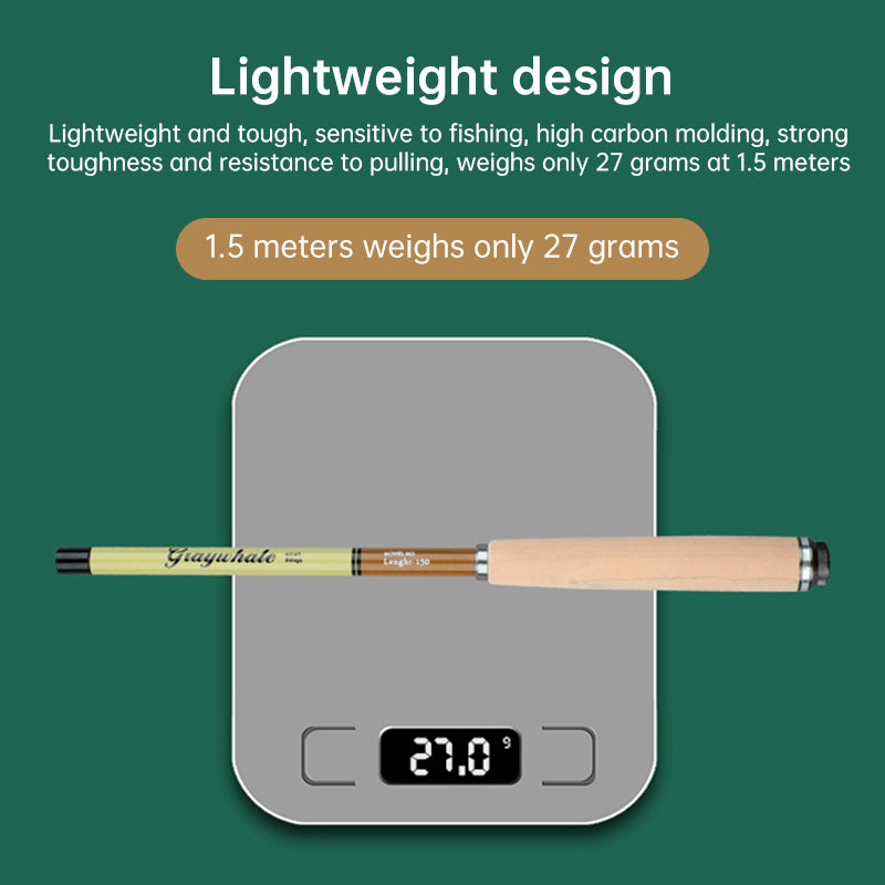 Ultra-Short Pocket Telescopic Fishing Rod – Carbon Fibre, 0.8m to 2.4m
