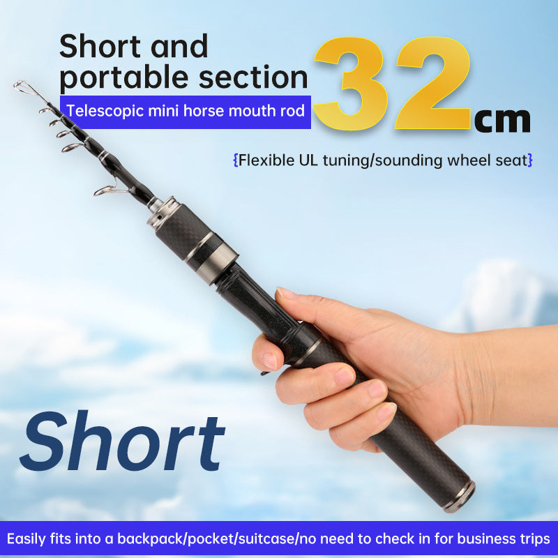 Compact Carbon Fibre Telescopic Fishing Rod – 1.5m to 1.8m
