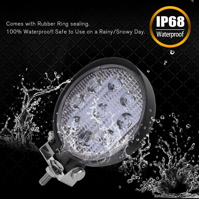 LED Work Light Bar – 27W / 48W Spot Beam, 12V–24V