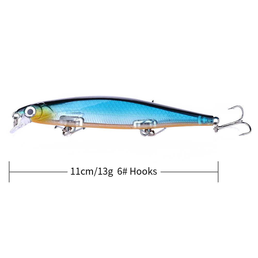 110mm Minnow Hard Body Fishing Lure – 13g, 10 Colours