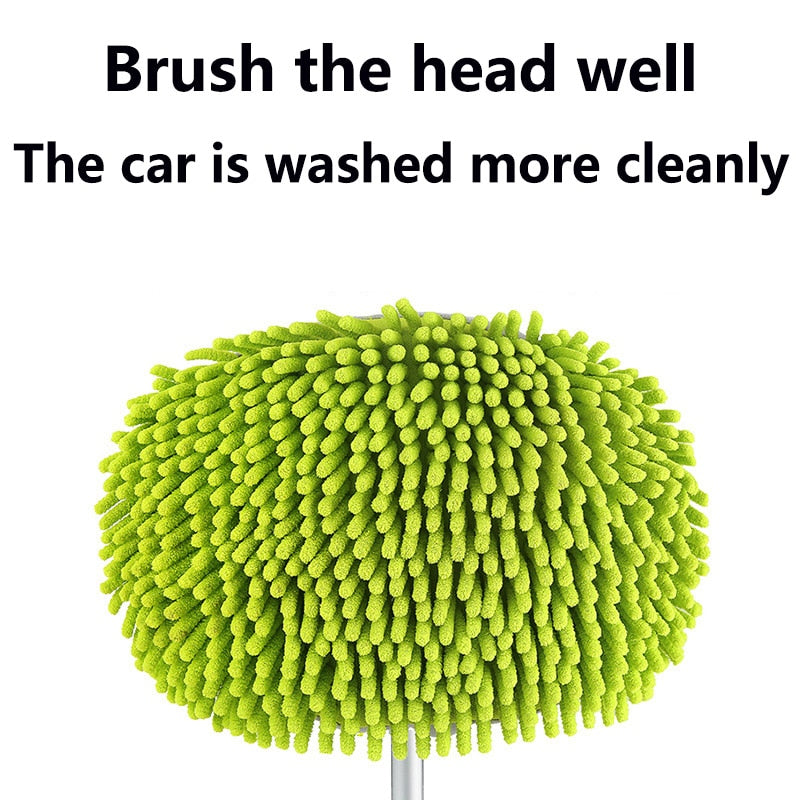 Telescopic Car Wash Mop – 3-Section Extending Handle, Chenille Head