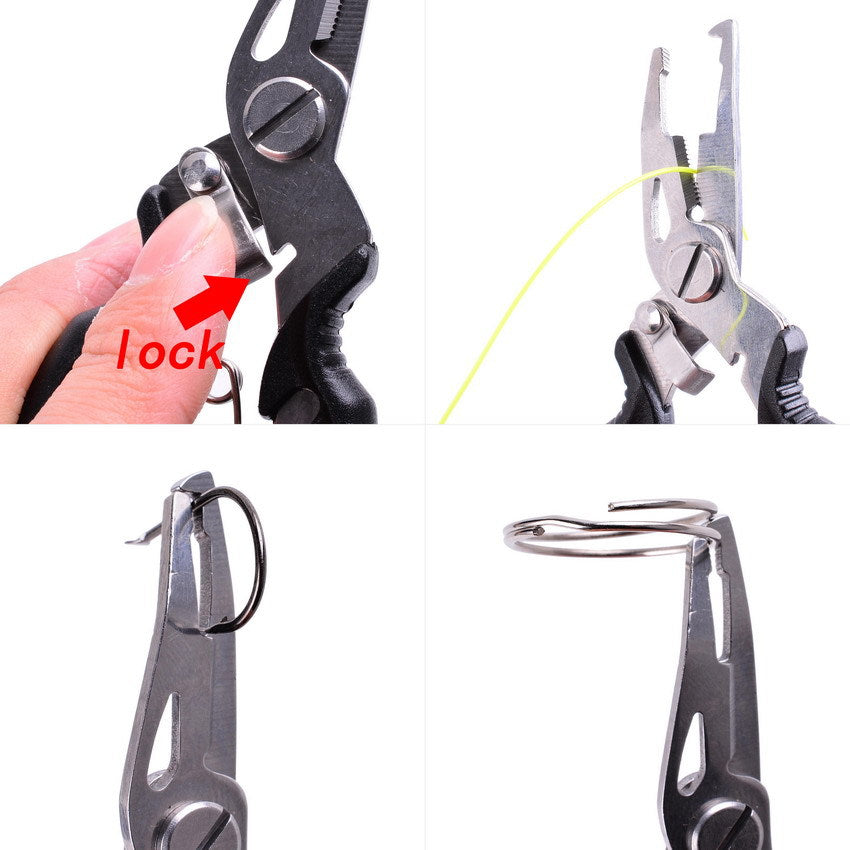 Stainless Steel Fishing Pliers – Hook Remover & Split Ring Tool, 7 Colours