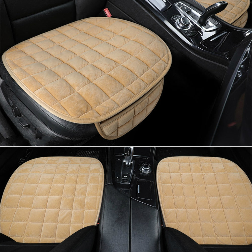 Winter Plush Car Seat Cover – Anti-Slip, Breathable Cushion Pad