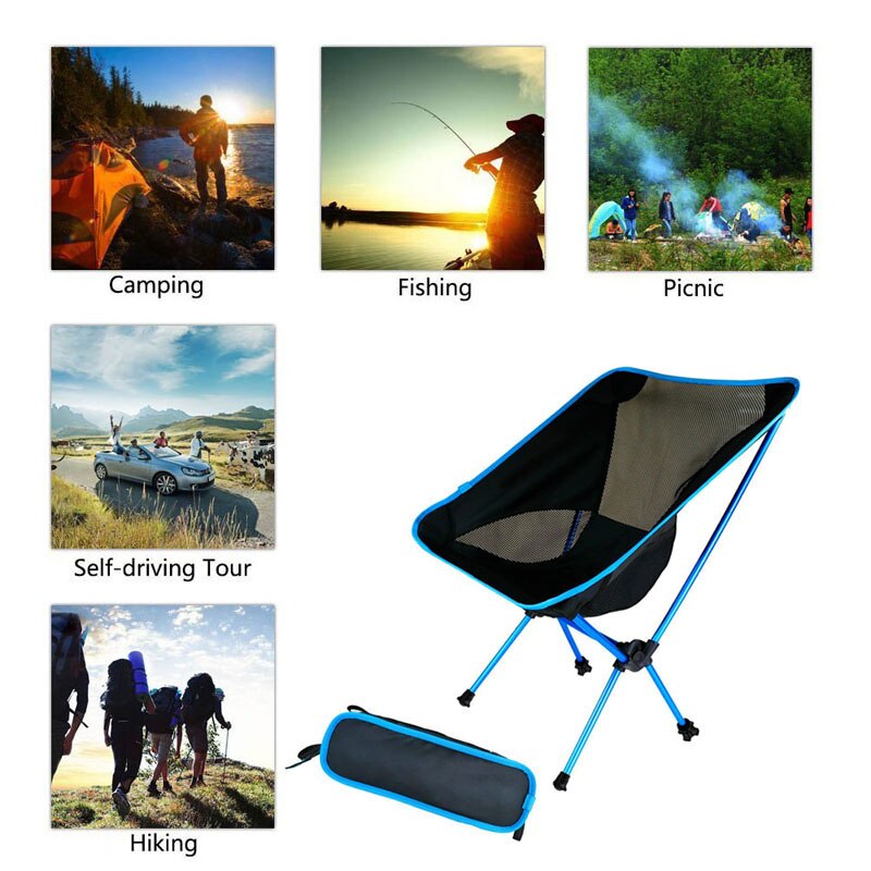 Ultralight Folding Camping Chair – Superhard Frame, 5 Colours