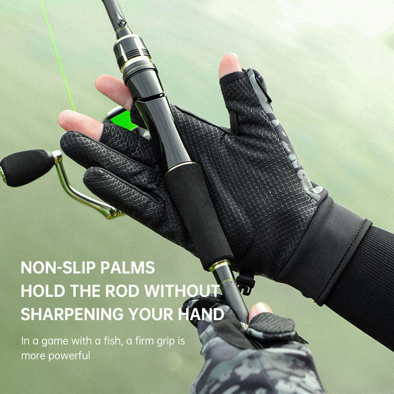 3-Finger Cut Fishing Gloves – Non-Slip, Fleece-Lined, M/L/XL