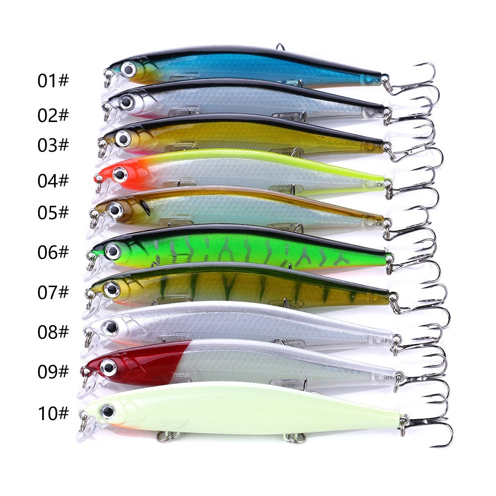 110mm Minnow Hard Body Fishing Lure – 13g, 10 Colours