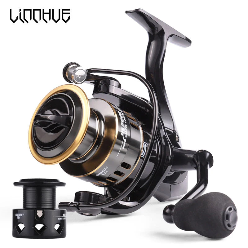 LINNHUE HE Spinning Reel – 10kg Max Drag, 5.2:1, 1000–7000 Series