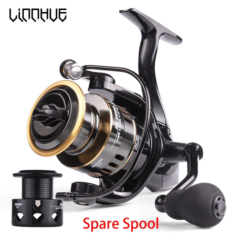 LINNHUE HE Spinning Reel – 10kg Max Drag, 5.2:1, 1000–7000 Series