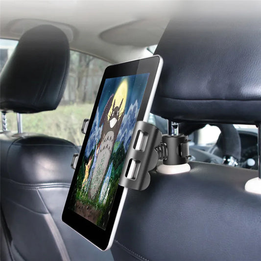 Car Seat Back Tablet & Phone Holder – Universal 4–11 Inch
